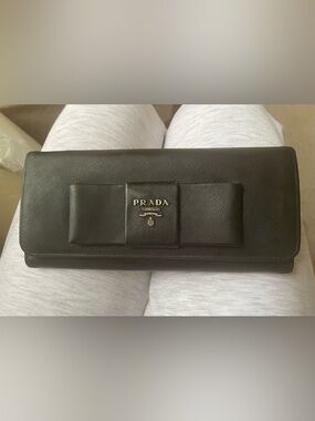 Authentic Prada bow wallet black bow Prada luxury wallet